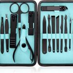 Utopia Care - 15 in 1 Stainless Steel Professional Manicure Pedicure Set Nail Clippers Kit – Portable Travel Grooming Kit - Facial, Cuticle and Nail Care for Men and Women (Black)