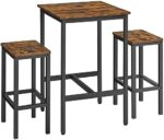 VASAGLE Bar Table and Chairs Set, Dining Table Set for Dining Room, Kitchen, Rustic Brown and Black ULBT017B01