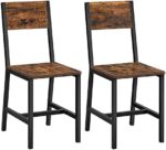 VASAGLE Dining Chair Set of 2, Industrial Accent Chairs, for Dining Room, Living Room, Kitchen, Rustic Brown and Black ULDC092B01V1