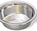 Van Ness Pets Lightweight Stainless Steel Cat Bowl, 8 OZ Food and Water Dish, Natural