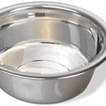 Van Ness Pets Medium Lightweight Stainless Steel Dog Bowl, 32 OZ Food and Water Dish, Natural