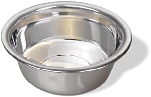 Van Ness Pets Medium Lightweight Stainless Steel Dog Bowl, 32 OZ Food and Water Dish, Natural