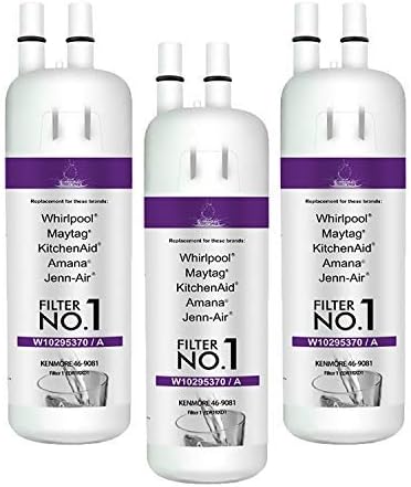 W10295370a Water Filter Compatible with Whirlpool Refrigerator Water Filter 1,W10295370,EDR1RXD1,P4RFWB,Kenmore 46-9081,Kenmore 46-9930(3 Pack) (white)