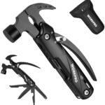 WORKPRO Multitool-12 in 1 Camping Tools with Mini Hammer-EDC Gear Multi Tools Hammer with Safety Lock and Pouch-Mini Multitools Gifts for Men and Women