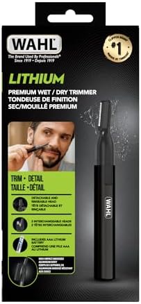 Wahl® Canada Premium Lithium Ear, Nose & Brow Trimmer, Power and Precision to tackle all your grooming needs, Wet/Dry Black Pen Trimmer, for fast and easy facial grooming, Men Grooming - Model 5536