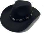 Willheoy Cowboy Hat for Men Women Western Cowgirl Hats Felt Fedora Hat Cowboy Chapeau Halloween Costume