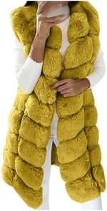 Women'S Faux Fur Vest Coat Sleeveless Jacket Fall Winter Warm Sherpa Vest Outerwear Long Loose Fluffy Coats Tops