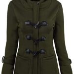 Womens Winter Coats Warm Sherpa Lined Parkas Jacket Thickened Coat With Hood Horn Buttons Winter Warm Jacket