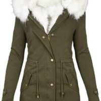 Women's Winter Jacket Faux Fur Hooded Parka Coat Zip Up Thicken Fleece Quilted Jacket Long Warm Plush Coats