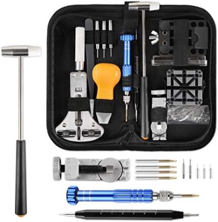 YISSVIC Watch Repair Tool Kit Professional Watch Battery Replacement Tool Kit 183Pcs Spring Bar Watch Band Link Pin with Carry Case