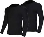 YUSHOW 2 Pack Mens Thermal Underwear Tops Ultra Soft Long Sleeve Winter Undershirts Crew Neck Thermal Wear Shirt