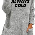 Yihaojia Always Cold Fleece Sweatshirt Women Sherpa Fleece Pullover Winter Warm Furry Long Sleeve Shirts Loungewear w/Pocket