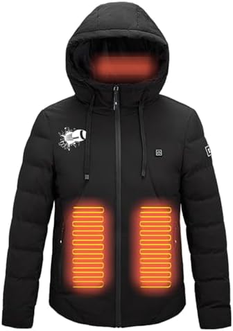 Yihaojia Heated Winter Jacket for Women/Men,Full Zip Hoodies 6 Heat Zones Warm USB Electric Heating Coat No Battery Pack