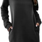 Yihaojia Women Crewneck Sweatshirt Dress 2023 Trendy Long Sleeve Casual Mini Dresses Loose Fit Warm Tunic Pullover Pockets