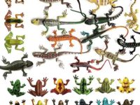 Yitaocity 24Pcs Small Realistic Frog Lizard Insect Snake Dragonfly Ant Reptile Figure Animals for School Project Garden Toy Birthday Gift Party Supplies Home Decor Game (Classic C)