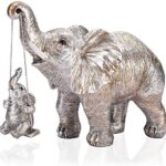 ZJ Whoest Elephant Statue. Elephant Decor Brings Good Luck, Health, Strength. Elephant Gifts for Women, Mom Gifts. Decorations Applicable Home, Office, Bookshelf TV Stand, Shelf, Living Room - Silver