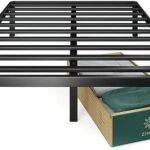 Zinus Queen Bed Frame – Van 16 inch Bed Frame with Steel Slat Support, Heavy Duty Metal Construction, Easy Assembly, No Box Spring Needed – Platform Bed Frame with Underbed Storage, Black