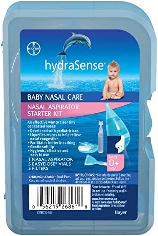 hydraSense Nasal Aspirator Starter Kit, Baby Care, Relieve Congested and Stuffy Noses, 1 Kit