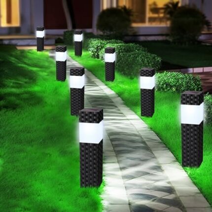 iBaycon 8 Pack Solar Pathway Lights Outdoor, Waterproof Solar Landscape Lighting, Bright Solar Garden Lights for Patio Lawn Yard Walkway Driveway (White)