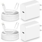 iPhone Charger Fast Charging,[MFi Certified] 2 Pack Type C to Lightning Cable Wall Charger Block and (6ft+10ft) Fast Charging Cable for iPhone 14/13/12/12 Pro Max/11/Xs Max/XR/X