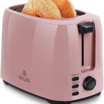 iSiLER 2 Slice Toaster, 1.3 Inches Wide Slot Bagel Toaster with 7 Shade Settings and Double Side Baking, Compact Bread Toaster with Removable Crumb Tray, Defrost Cancel Function Pink