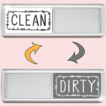 psler Dirty Clean Dishwasher Magnet,Dishwasher Magnet Sign for Dish Bin That Says or Washer Refrigerator Kitchen Organization and Storage Necessities, White&grey