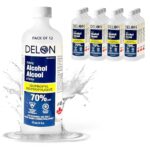 12 Bottles Isopropyl Alcohol 70 Percent Sterilization Solution 473mL (IPA) - USP Rubbing Alcohol 70% for First Aid Kit, Cleaning Solution - Made in Canada (12 Bottles) by Delon