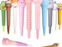 12 Pack Squishy Cute Gel Ink Pen, Party Favors Squishies Pens For Kids, Kawaii School Supplies, Cute Prizes Stress Relief Pen For Classroom