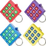 16 Pieces Tic Tac Toe Keychain Durable Plastic Keyholders for Mini Backpack Clip Keyring for Bag Birthday Tic Tac Toe Party Favor Party Gift for Boy Girl Back to School Item