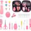 Baby Grooming Kit - 26 in 1 Nursery Essentials Baby Registry Shower Gift for Newborns, Infants, Toddlers, Boys, Girls Kids-Safety Baby Comb, Brush, Finger Toothbrush, Nail Clippers, Scissors(Pink)