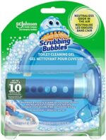 Scrubbing Bubbles Toilet Bowl Cleaner, Fresh Gel Toilet Cleaning Stamp, Rainshower Scent, Dispenser with 6 Gel Stamps