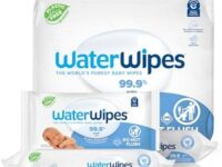 WaterWipes Plastic-Free Original Baby Wipes, 99.9% Water Based Wipes, Unscented & Hypoallergenic for Sensitive Skin, 300 Count (5 packs), Packaging May Vary