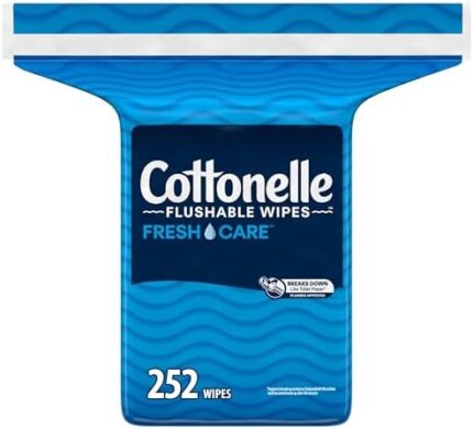 Cottonelle Fresh Care Flushable Wet Wipes, Adult Wet Wipes, 1 Refill Pack, 252 Wipes per Pack (252 Total Flushable Wipes)