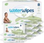 WaterWipes Plastic-Free Textured Clean, Toddler & Baby Wipes, 99.9% Water Based Wipes, Unscented & Hypoallergenic for Sensitive Skin, 720 Count (12 packs), Packaging May Vary