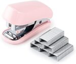 EZWORK Stapler, 20-50 Sheets Capacity with Staples and Staple Remover Set, Desk Stapler Office Staplers (Pink, 20 Sheet)