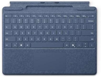 Microsoft Surface Pro Keyboard for Surface Pro 9 and 8 with Pen Storage, Alcantara Material, Sapphire