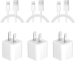 iPhone Charger [Apple MFi Certified] USB Charger Block with 6ft USB to L Cable Compatible with iPhone 14 13/12/11/XS/XR/X 8 7/iPad - 3Pack