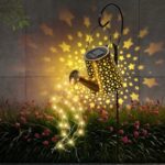 Qoosea Solar Watering Can with Lights & Star Pattern Projection Fairy Garden Solar Lights IP65 Outdoor Waterproof Solar Lights for Garden Patio Yard Pathway Walkway