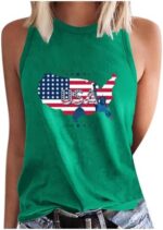 USA Flag Tank Top Womens Funny Graphic Tee Shirt Summer Sleeveless Tank Tops for Women 2024 Independence Day Patriotic Shirts