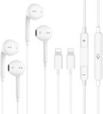 2 Pack Headphones Wired for iPhone 14/13/12/11/XR/XS/X/8/7, iPad Pro Air Mini, Wired Earbuds, Control Microphone, Volume, Music