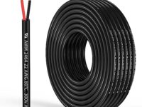 22 Gauge 2 Conductor Electrical Wire 22AWG Electrical Wire Stranded PVC Cord Oxygen-free copper Cable 32.8FT/10M Flexible Low Voltage LED Cable for LED Strips Lamps Lighting Automotive(22/2AWG-32.8FT)