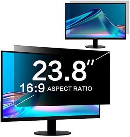 23.8 Inch Computer Privacy Screen Filter for 16:9 Widescreen Computer Monitor 20.75"x11.68" - Computer Screen Privacy Shield and Anti Blue Light Anti Glare Protector