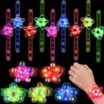 26Pack LED Light Up Fidget Spinner Bracelets Party Favors for Kids Gifts LED Light Up Toys Neon Party Favors ,for Birthday Encanto Cocomelon Christmas Party Favors Goodie Bag Stuffers