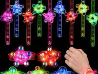 26Pack LED Light Up Fidget Spinner Bracelets Party Favors for Kids Gifts LED Light Up Toys Neon Party Favors ,for Birthday Encanto Cocomelon Christmas Party Favors Goodie Bag Stuffers