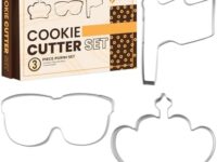 3 Piece Purim Cookie Cutter - Stainless Steel, Purim Themed Shapes - Flag, Crown, Eye Mask - Food Safe, Cookie Cutter - Packaged in Elegant Gift Box