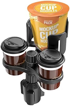 3 in 1 Car Cup Holder Expander with Adjustable Base, All Purpose Car Cup Holder and Organizer, Road Trip Essentials Car Accessories for Snack Bottles Cups Drinks (B03)