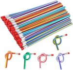 30 Pcs 5 Colour Flexible Bendy Pencil Pencils for Soft Pencils with Erasers Colorful Stripe as Gift Party Bag Fillers for Students Magic Bend School Stationary SuppliesMagic Bend School