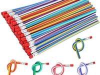 30 Pcs 5 Colour Flexible Bendy Pencil Pencils for Soft Pencils with Erasers Colorful Stripe as Gift Party Bag Fillers for Students Magic Bend School Stationary SuppliesMagic Bend School