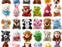 32 Piece Mini Plush Animal Toy Set, Cute Small Animals Plush Keychain Decoration for Themed Parties, Kindergarten Gift Giveaway, Teacher Student Award, Goody Bags Filler for Boys Girls Child Kid