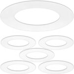 5 Pack Gloss White Goof Trim Ring for 4" Inch Recessed Can Lighting Down Light, Outer Diameter 6.7 Inches, Inner Diameter 4.2 Inches